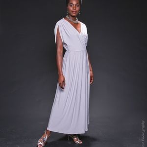 Koh Koh Long Plunge V Neck Dress